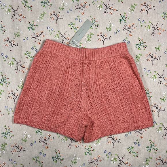 One Grey Day Crewneck Sweatshirt Shorts Set Small Pullover Pointelle Soft Lounge - Picture 7 of 11